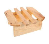 CLISPEED Sgabello Portatile in Legno 24cm per Pediluvio e Bagno, Poggiapiedi Ergonomico per Anziani, Rialzo Multifunzione per Letti Alti, per Sauna e Camera da Letto