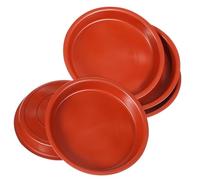 CLISPEED Sottovasi Rotondi Fondo Stabile e Antiribaltamento 5 Pezzi per in Plastica Rossa per Vasi da Fiore per Uffici e Ristoranti Uffici Ristoranti