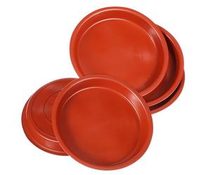 CLISPEED Sottovasi Rotondi Fondo Stabile e Antiribaltamento 5 Pezzi per in Plastica Rossa per Vasi da Fiore per Uffici e Ristoranti Uffici Ristoranti
