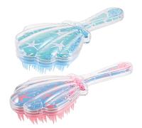 CLISPEED Spazzola Per Chioma Liscianti e Massaggio Ergonomico 2 Pezzi Pettini Piatti Portatili Per Donna Massaggio Cuoio Capelluto Uso Quotidiano e Viaggio