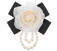CLISPEED Spilla a Forma di Fiore Perle Color Crema, Spilla da Bavero Elegante per Abiti, Cappelli e Zaini, Distintivo Decorativo Femminile per Occasioni Speciali, 1 Pezzo