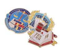 CLISPEED Spille a Tema Legale da 3 Pezzi in Metallo Smaltato - Spilla Bilancia della Giustizia Martelletto e Libro di Legge - Accessori per Studenti di Giurisprudenza e Avvocati -