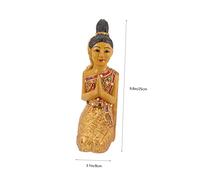 CLISPEED Statua Buddha Thailandese in Intagliato Decorazione da Piccola per e Giardino Scultura Accogliente e Duratura