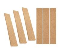 CLISPEED Strisce Autoadesive in Sughero Naturale 6 Pezzi 30x5 Cm per Bacheca Memo Senza Cornice, Listelli Spessi per Appunti e Messaggi, per Ufficio, Casa e Scuola