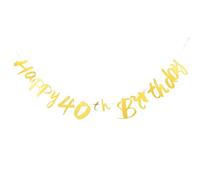 CLISPEED Striscione per Festa 40° Compleanno Dorato Decorazioni Striscione Anniversario per Uomo e Donna Addobbi Compleanno per Eventi e Celebrazioni