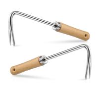 CLISPEED Strumento Diserbo Manuale in Acciaio Inossidabile con Manico in Legno Estrattore Erbacce Resistente per Giardino e Orto Rimozione Facile di Erbacce e Radici in Vari Tipi di Terreno