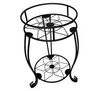 CLISPEED Supporto per Piante in Ferro Portavasi a Doppio Livello per Decorazioni Interne ed Esterne Adatto a Piccoli Vasi e Acquari Nero