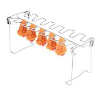 CLISPEED Supporto Pieghevole per Cosce di Pollo in Acciaio Inox 14 Scomparti Griglia Verticale per Barbecue Esterno Accessorio per Grigliate Circolazione Uniforme del Calore