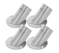 CLISPEED Supporto Staffa per Asta Appendiabiti in Acciaio Inox 90° Angolato 26 Mm, Set 4 Pezzi, Base Flangia Fissa per Montaggio a Parete Armadio e Organizzazione Abbigliamento