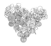 CLISPEED Targhetta Chiave in Acciaio Inossidabile 50 Pezzi Etichette Numerate Rotonde 1-20 Per Organizzazione Chiavi E Valigie Resistente E Portatile