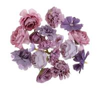 CLISPEED Teste di Fiori Artificiali Viola in 18 Pezzi per Decorazioni Fai da Te, Ghirlande, Matrimoni, Lauree e Feste in Casa Peonie e Rose Finte