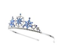 CLISPEED Tiara Cristalli Blu e Fiocchi Di Neve, Corona Per Feste Di Compleanno e Occasioni Speciali, Accessorio Per Ragazzo Ragazza e Bambine