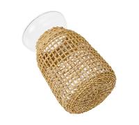 CLISPEED Vaso in Vetro Trasparente in Paglia Decorazione da Tavolo per Soggiorno e Ufficio Stabile e Adatto Tulipani e Fiori Regalo per Amici