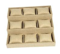 CLISPEED Vassoio Porta Orologi 9 Scomparti in Tessuto con Design Multifunzione per Gioielli e Anelli Organizzatore da Scrivania Antigraffio e Display Elegante