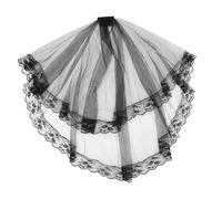 CLISPEED Velo da Sposa Corto Vintage in Tulle Pettine Nero per Halloween e Matrimonio, Elegante e Confortevole Atmosfera Misteriosa, Accessorio per Addio al Nubilato