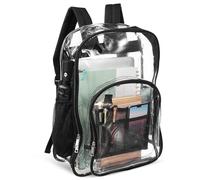 CLISPEED Zaino Trasparente in Pvc Robusto e Pratica Cinghie Ergonomiche Ampia Capacità Archiviazione e Tasche Organizzative Per Oggetti Essenziali