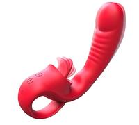 Clitorale leccando G Spot Vibratore per le donne - 2 in 1 Dildo Vibratori Clitorale Stimulatore con 10 leccando & 10 modalità vibranti, impermeabile lingua adulti sex toy per donne e coppia