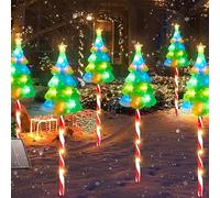 CLIUNT 6 Pezzi Luci di Natale Solari per Esterni, Natalizia Luci Solari da Giardino, 8 Modalità Lucis Solaris Natalizie Esterno Impermeabile, per Esterno, Addobbi Natalizi per Esterno