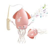 CLIUNT Electric Dancing Octopus Toy, Giocattolo a Forma di Polpo Danzante, Polpo Danzante Elettrico con LED e Musica, Regalo Magico Bambini e Bambine(con Canna da Pesca)