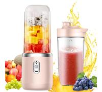 CLIUNT Frullatore Portatile, 400ML Mini Mixer Per Smoothies, USB Ricaricabile Juicer Cup, con 6 Lame Waterproof, Per Smoothie, Frullati Di Frutta E Verdura (Rosa)