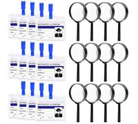 CLIUNT Lenti di ingrandimento da detective, Kit Detective Lente Ingrandimento Bambini, 12 Lente d Ingrandimentos Detectives con 12 Carte D'identità Detectives e Clip, gioco di ruolo per bambi