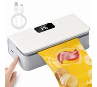 CLIUNT Mini Sigillatore, 2 in 1 Sigillatore Termico per Sigilla Sacchetti, Termosigillatrice Portatile per Plastica con Magnete Posteriore e Taglierina Nascosta, 6 Modalità, per Snack Conservazione