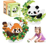 CLIUNT Panda Mini Building Blocks, Set di blocchi da costruzione Panda, Panda Cute Animals Building Set, Simpatici Panda Animals Building Set per bambini 8+ anni