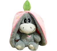 CLIUNT Peluche Che Respiro Dolce, Peluches 'asino della frutta, Peluche Asinos Che Respira, Giocattoli di peluches asino di frutta(Rosa)