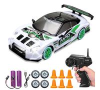 CLIUNT RC Drift Car, Mini Macchina Telecomandata Drift, 1:24 4WD Auto Telecomandata con Luci a LED, 15km/h, Auto Giocattolo per Adulti e Bambini di Età Superiore agli 16 Anni