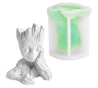 CLIUNT Stampi in Resina Epossidica Groot,Stampo per Candele 3D in Silicone,9 X 9 X 10,7cm,per Candele,Sapone Fatto a Mano,Figure in Gesso