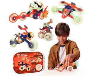 Clixo Mars Rover Pack - Glow-in-The-Dark Wheels Magnetic Building Toy - 30 Flexible Magnet Pieces for Galactic Exploration & Adventure. Award-nominated STEM Toy. Kids Gift & Travel Toy. Ages 6+ [New]
