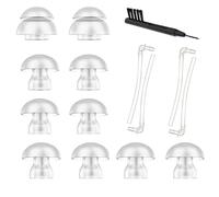 CLKE 15 cupole per apparecchi acustici con tubi, 12 mm + 14 mm, in silicone, per apparecchi acustici di ricambio, 4 tubi con 1 strumento di pulizia per la maggior parte degli auricolari