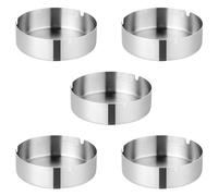 CLKE 5 posacenere per esterni, 10 cm, posacenere in acciaio inox, colore: argento, posacenere per sigarette rotondo per bar, camera da letto, soggiorno, casa all'aperto (argento)