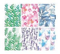 CLKE 6 divisori per raccoglitori A4, in plastica, per quaderno, formato A4, con 30 fori, decorazione di fiori, erbe, foglie, per quaderno di note, file