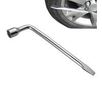 CLKE Chiave ruota di soccorso tipo L, forte coppia, 17 mm smantella ruota testa piatta, multifunzionale per risparmiare fatica, per riparazione auto (argento)