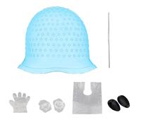 CLKE Cuffia per evidenziare con ganci, kit di copertura per la testa in silicone, con ago, tappi, strumenti di colorazione per tintura, strumenti riutilizzabili per tintura e evidenziazione dei