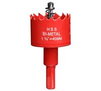 CLKE Sega a tazza da 38 mm, taglio bimetallico, profondità di taglio HSS M 42, ideale per tavole di legno, gesso, plastica, vari legni, lamiere di ferro, metallo (rosso)