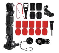 CLKE Set di 20 supporti per casco, compatibili con GoPro | Per caschi da moto, con braccio girevole a 4 articolazioni, cuscinetti adesivi e basi anche per DJI OSMO Action