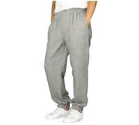 CLKLGEXEAK Pantaloni di Lino: presentano Un Orlo affusolato, Una Cintura Elasticizzata e Una vestibilità Rilassata a Gamba Dritta