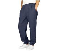 CLKLGEXEAK Pantaloni di Lino: presentano Un Orlo affusolato, Una Cintura Elasticizzata e Una vestibilità Rilassata a Gamba Dritta