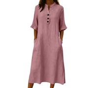 CLKLGEXEAK Questo Maxi Abito Senza Maniche da Donna Presenta Uno Scollo a V e Un Semplice Design in Tinta Unita