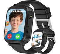 clleylise smartwatch bambini con GPS e telefono, smartwatch 4G per bambini, Voice Chat, SOS IP68, impermeabile, gioco sveglia, touch screen, smartwatch per ragazzi e ragazze 4-17 anni (nero-4G)