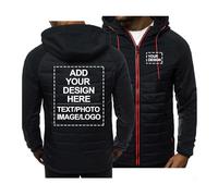 CLMETHE Felpa con cappuccio da uomo personalizzata per esterni, progetta la tua felpa con cappuccio, giacca con cerniera completa, abbigliamento da lavoro personalizzato, regalo,E-L