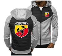 CLMETHE Felpa con cappuccio Splicing da uomo, con cappuccio, per ABA-RTH, giacche con cerniera completa, maglioni, tute, cappotti da esterno, abbigliamento da lavoro con tasche,A Hoodie-Mens L