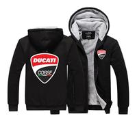 CLMETHE Felpe con cappuccio da uomo con cerniera completa Pullover per Duca-TI Felpa con cappuccio spessa foderata in pile Felpe con cappuccio Felpe Giacca patchwork Cardigan Top,E Hoodies-Mens XXL