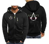 CLMETHE Felpe full zip da uomo per Assassin Felpe con cappuccio Pullover con cappuccio Maglione maniche lunghe Giacche con tasche Cappotti fitness per sport atletici all'aperto,B-L