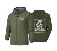 CLMETHE Giacca impermeabile da uomo e da donna giacca a vento softshell personalizzata giacche antipioggia logo personalizzato testo immagini abbigliamento da lavoro cappotto da esterno, green-l