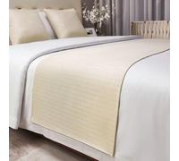 CLMETHE Runner da letto tinta unita con cuscino abbinato resistente allo scolorimento formato King Size ideale per camera da letto hotel o come decorazione della biancheria da letto,M-2*Pillowcase