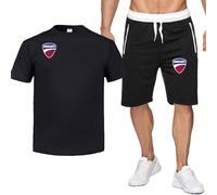 CLMETHE Tute da palestra estive da uomo Set per Duca-TI, T-shirt Pantaloncini Completi Top Tee Cotton 2 pezzi Activewear Streetwear Beach Sport Tute fitness,D-2XL