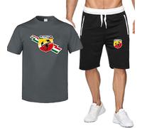 CLMETHE Tute da uomo estive Tuta da ginnastica per ABA-RTH Set da 2 pezzi T-shirt Pantaloncini Abiti da spiaggia in cotone Streetwear Sport Palestra Corsa Tute fitness